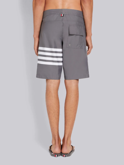 Shop Thom Browne 4-bar Drawstring Waist Board Short In Black