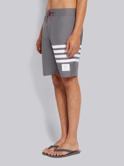 Shop Thom Browne 4-bar Drawstring Waist Board Short In Black