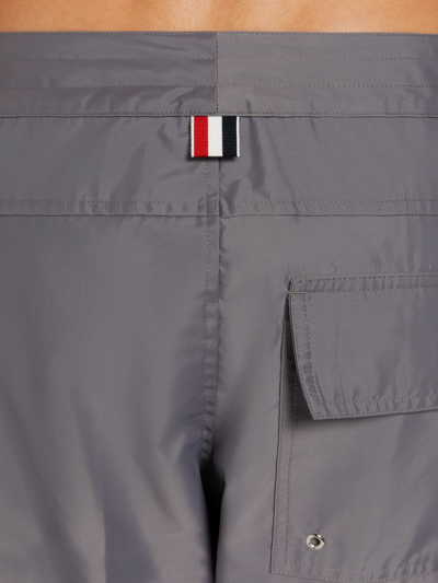 Thom Browne Grey 4-bar Swim Shorts In Black