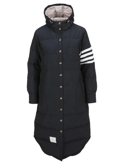 Shop Thom Browne 4-bar Stripe Padded Coat In Blau In Navy