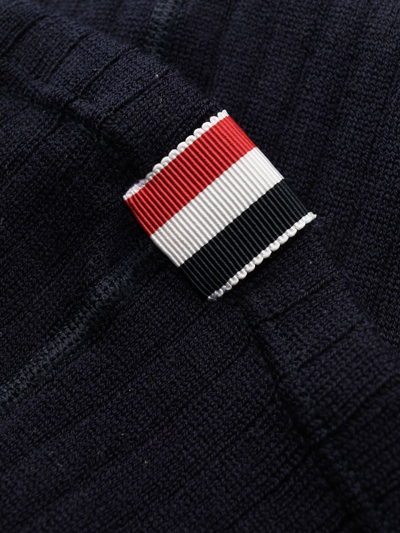 Shop Thom Browne 4-bar Stripe Tights In Navy