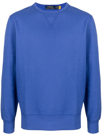 Shop Polo Ralph Lauren Polo Pony Crew-neck Sweatshirt In Blau
