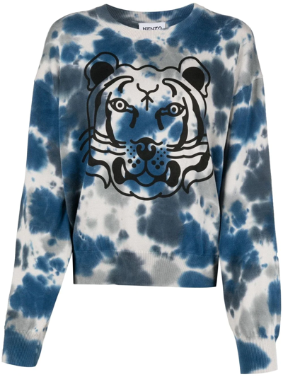 Shop Kenzo K-tiger Tie-dye Sweatshirt In Blau