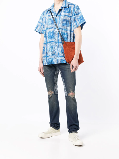 Shop Alchemist Bandana-pocket Skinny Jeans In Blau