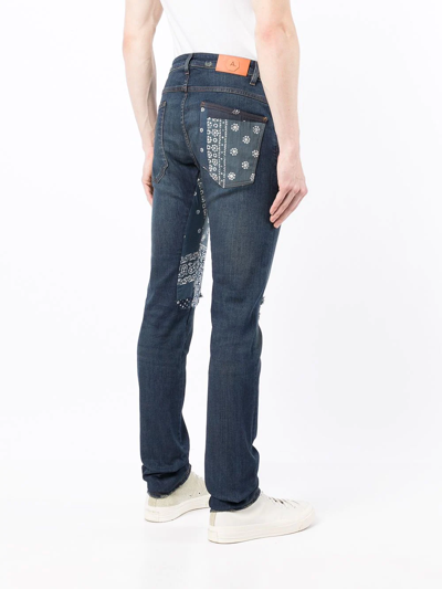 Shop Alchemist Bandana-pocket Skinny Jeans In Blau
