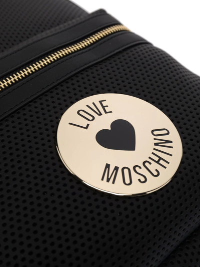 Shop Love Moschino Logo-plaque Backpack In Schwarz