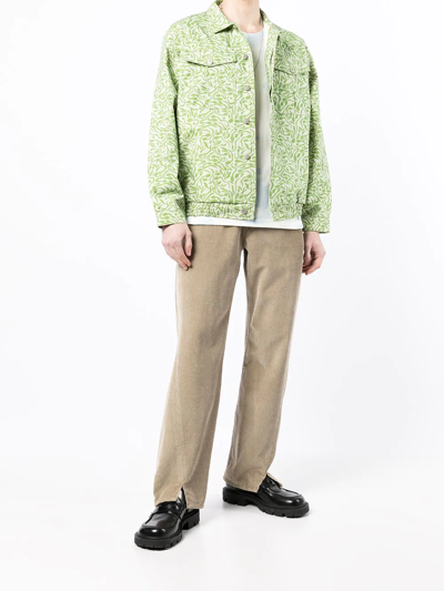 Carne Bollente Abstract-print Button-down Jacket In Grün