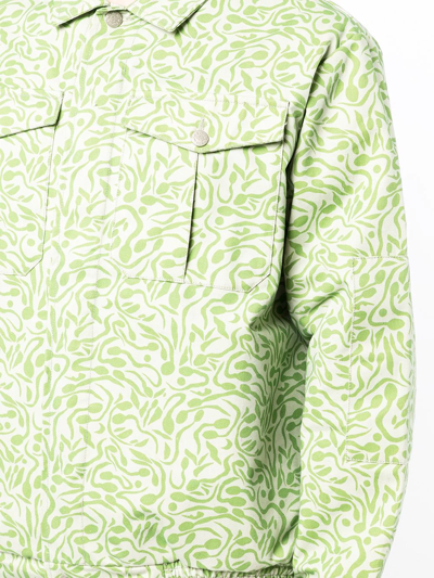 Carne Bollente Abstract-print Button-down Jacket In Grün