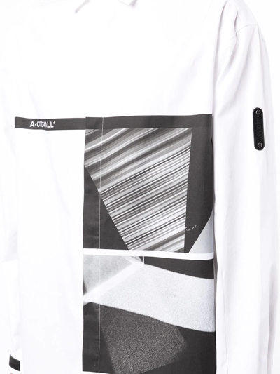 Shop A-cold-wall* Graphic-print Cotton Shirt In Weiss