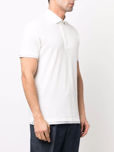 Shop Brunello Cucinelli Short-sleeve Polo Shirt In Weiss