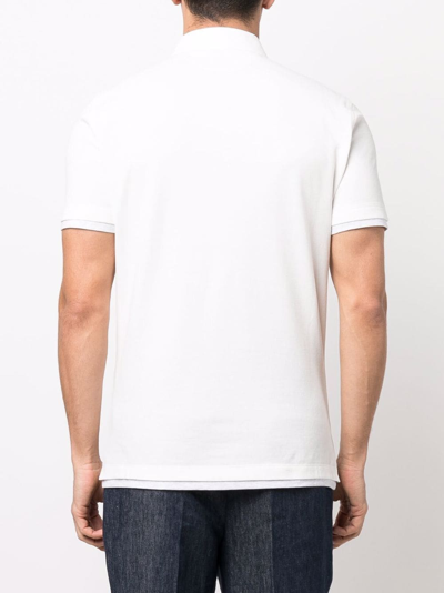 Shop Brunello Cucinelli Short-sleeve Polo Shirt In Weiss