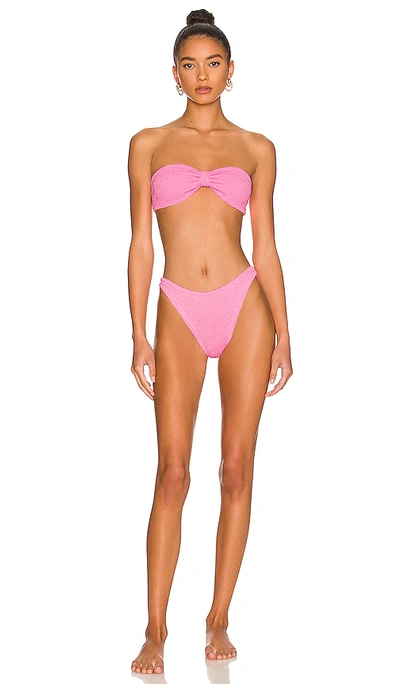 Hunza G Tina Bikini Beachwear In Rose-pink Polyamide In Bubblegum