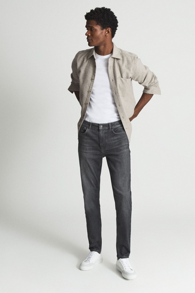 Reiss Washed Grey Slim Fit Washed Jeans In Washed Grey