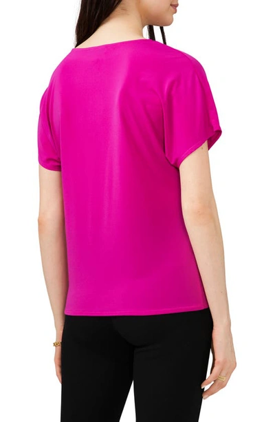 Shop Chaus V-neck Tie Front Top In Berry Pink