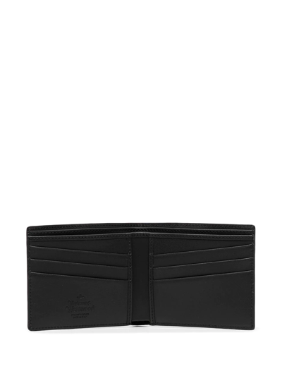 Shop Vivienne Westwood Logo-plaque Billfold Leather Wallet In Schwarz