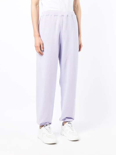 Aries Premium Temple Straight-leg Logo-print Cotton-jersey Sweatpants In Violett