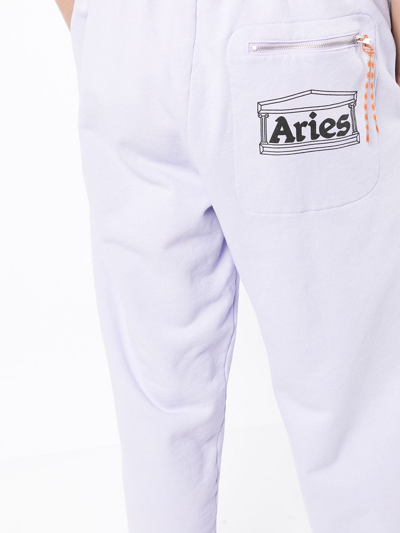 Shop Aries Temple Logo-print Track Pants In Violett