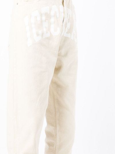 Shop Icecream Logo-print Straight-leg Jeans In Weiss