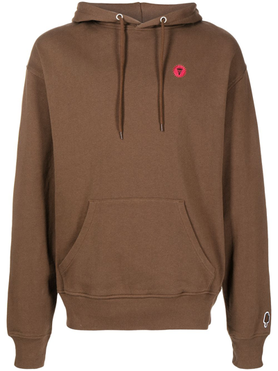 Icecream Signet Logo-print Cotton-jersey Hoody In Braun