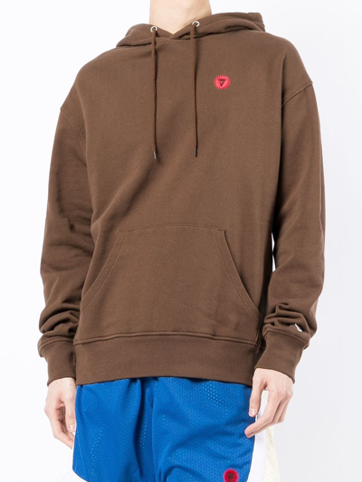 Icecream Signet Logo-print Cotton-jersey Hoody In Braun