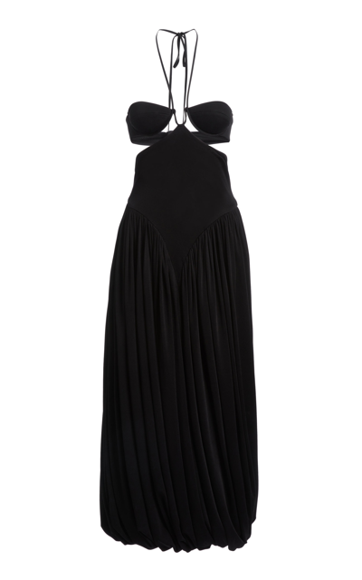 Shop Stella Mccartney Women's Bra-detailed Midi Dress In Black,purple
