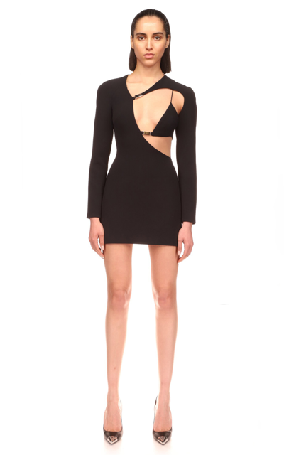 Shop David Koma Women's Asymmetric Cutout Mini Dress In Black