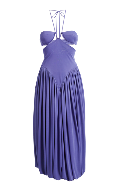 Shop Stella Mccartney Women's Bra-detailed Midi Dress In Purple,black