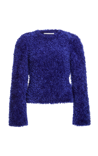 Shop Stella Mccartney Women's Furry Textured Knit Sweater In Purple