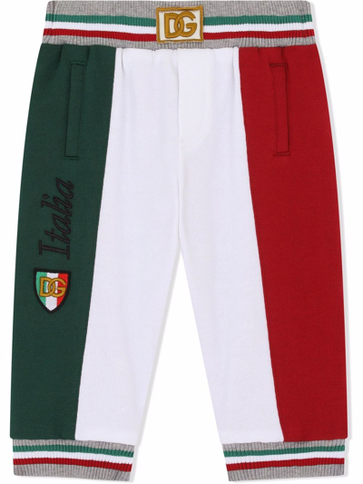 Shop Dolce & Gabbana Italian Stripe Track Trousers In White