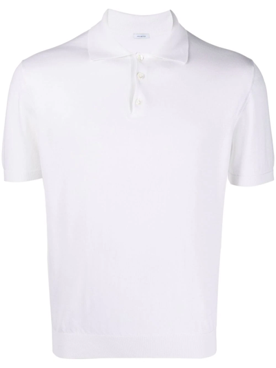 Shop Malo Fine-knit Cotton Polo Shirt In White