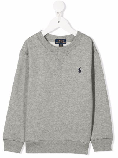 Shop Ralph Lauren Polo Pony Crewneck Sweatshirt In Grey