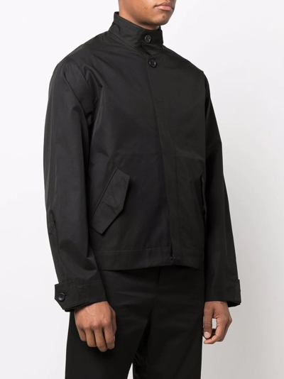 Nike High-neck Button-up Windbreaker In Black