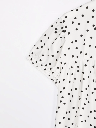Shop Douuod Teen Spot-print Tiered Dress In White
