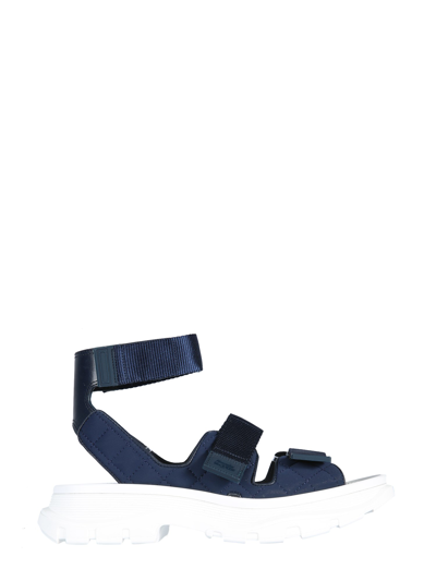 Shop Alexander Mcqueen Tread Sandals In Blue