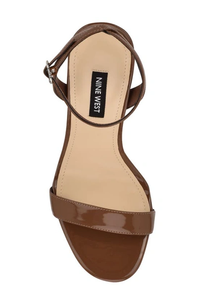 Nine West Loola Womens Patent Open Toe Slingback Sandals In Maple Patent