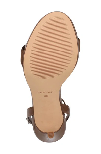 Shop Nine West Loola Ankle Strap Sandal In Maple Patent