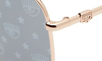 Shop Chiara Ferragni 57mm Square Metal Sunglasses In Gold Crystal/ Silver Grey