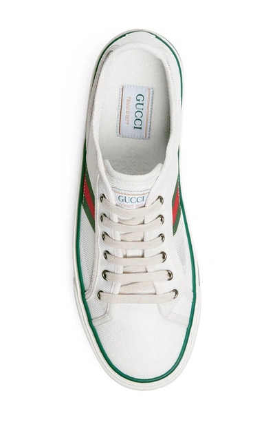 Shop Gucci Tennis 1977 V Sneaker In White/green