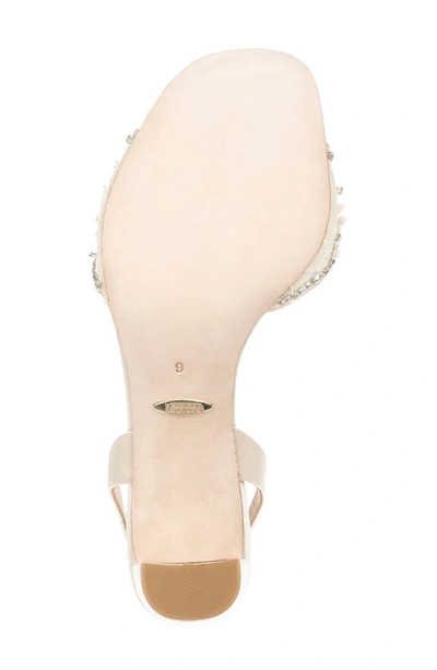 Shop Badgley Mischka Tayten Ankle Strap Sandal In Ivory Satin