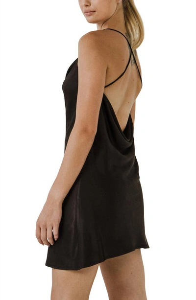 Endless Rose Cross Back Slipdress In Black