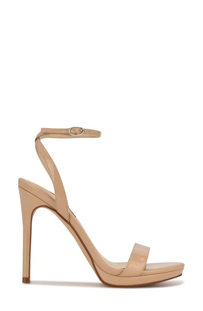 Nine West Women's Loola Ankle Strap Dress Sandals Women's Shoes In Light Taupe Patent