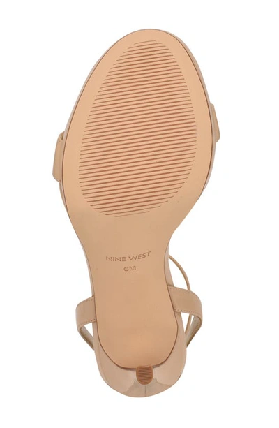 Nine West Women's Loola Ankle Strap Dress Sandals Women's Shoes In Light Taupe Patent