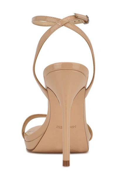 Nine West Women's Loola Ankle Strap Dress Sandals Women's Shoes In Light Taupe Patent