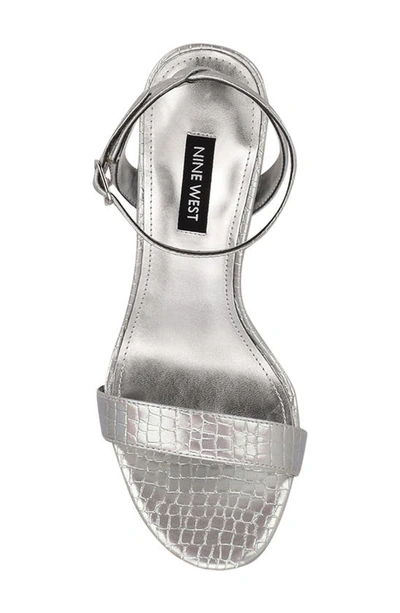 Shop Nine West Loola Ankle Strap Sandal In Silver