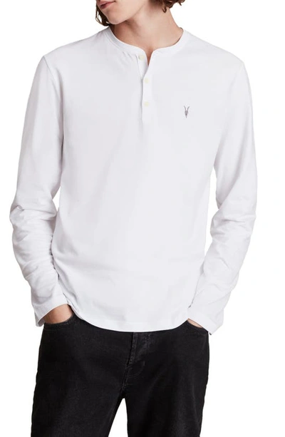 Shop Allsaints Brace Long Sleeve Henley In Optic White