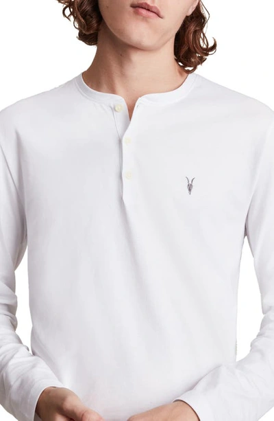 Shop Allsaints Brace Long Sleeve Henley In Optic White