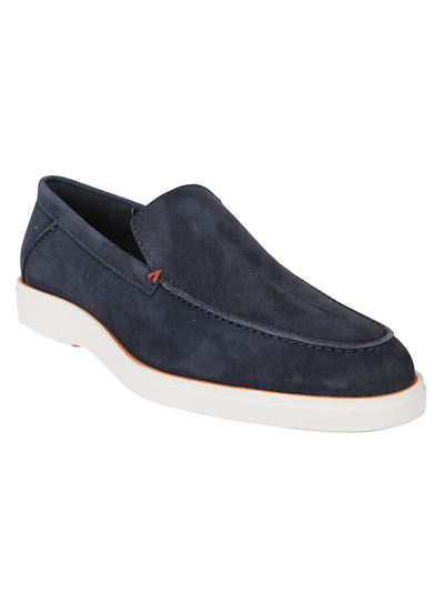 Shop Santoni Men's Blue Other Materials Loafers