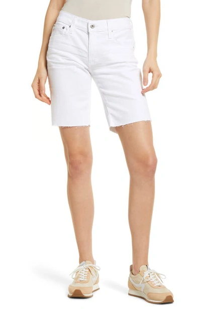 Shop Ag Nikki Denim Bermuda Shorts In 1 Year Classic White