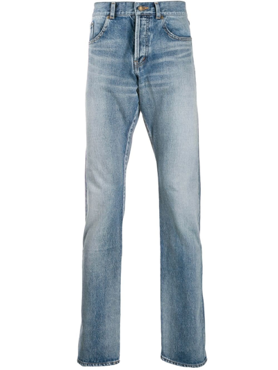 Shop Saint Laurent Jeans Straight-leg In Blu