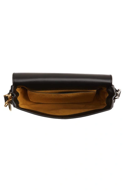 Shop Stella Mccartney Medium Frayme Flap Faux Leather Shoulder Bag In Black